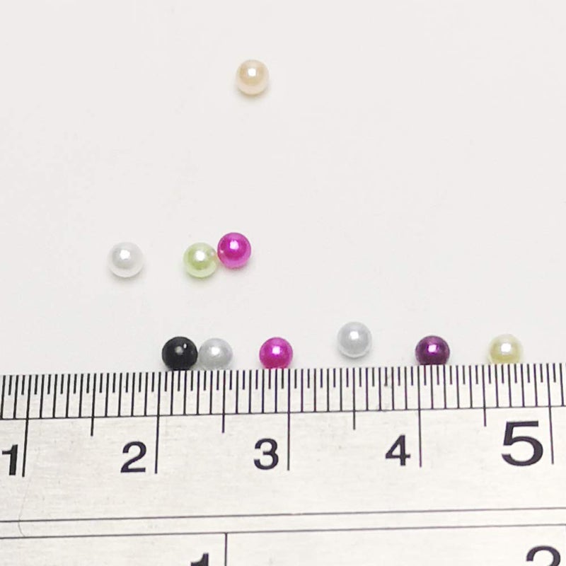 Chenkou Craft 12000pcs 2.8mm Assorted 15 Colors No Hole Round Ball Bead Scrapbooking Craft DIY Beads Decoration + Plastic Box (Assorted Colors, 2.8mm) - Image 3